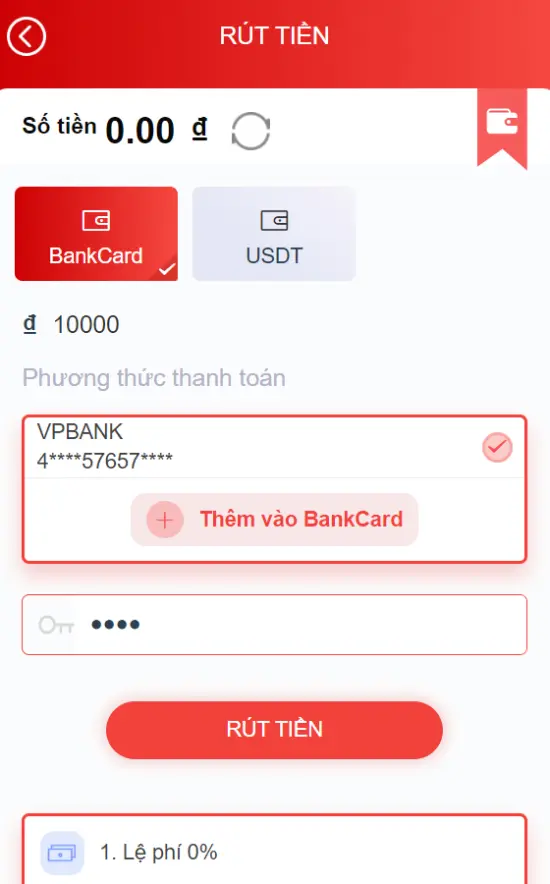 Rút tiền với BankCard